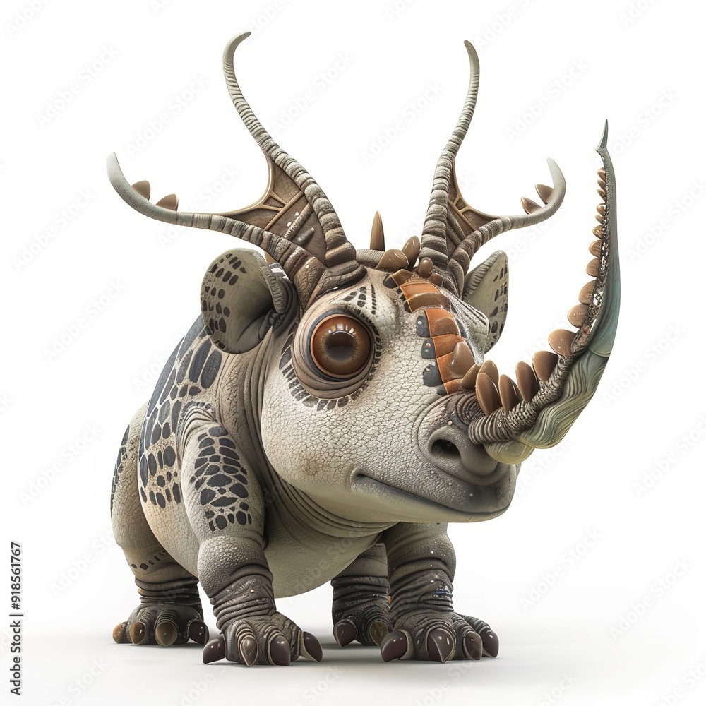Fototapeta premium Anise 3D fantasy animal cartoon isolated whitebackground