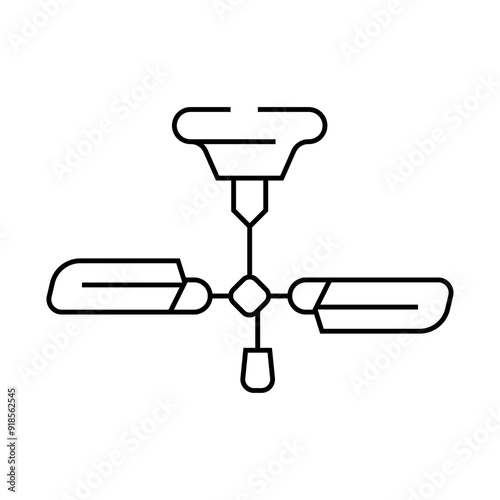 ceiling elegant fan line icon vector. ceiling elegant fan sign. isolated contour symbol black illustration