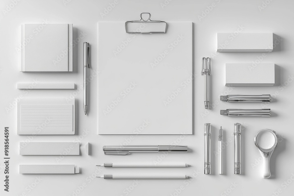 Realistic blank stationery set mockup isolated created with generative ai Realistic blank stationery set mockup isolated created with generative ai