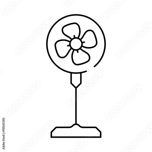 room fan line icon vector. room fan sign. isolated contour symbol black illustration