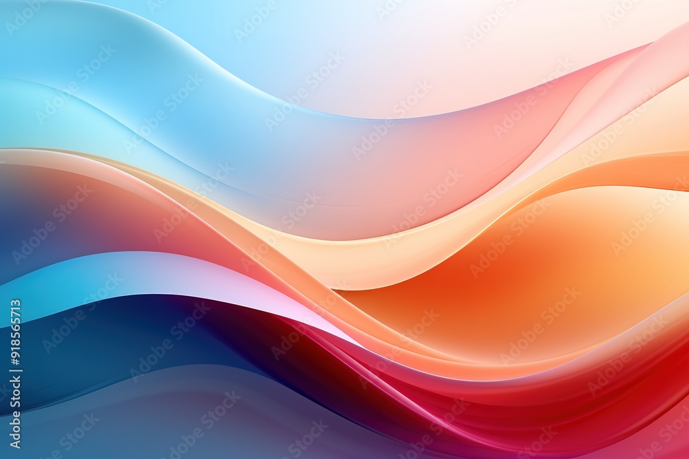 Abstract background with flowing waves in blue, pink, red and orange hues. Abstract background with flowing waves in blue, pink, red and orange hues.