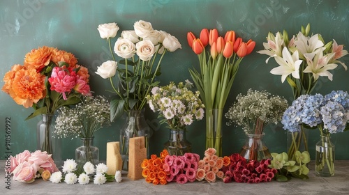 Art of Floral Arranging: A Collection of Fresh Flowers, Vases, Foam, and Tools for Creating Stunning Bouquets and Arrangements