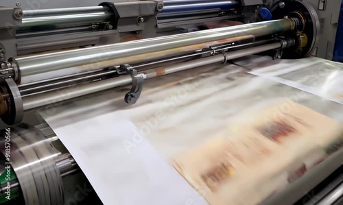 Dynamic Printing Press in Action at a Print Shop