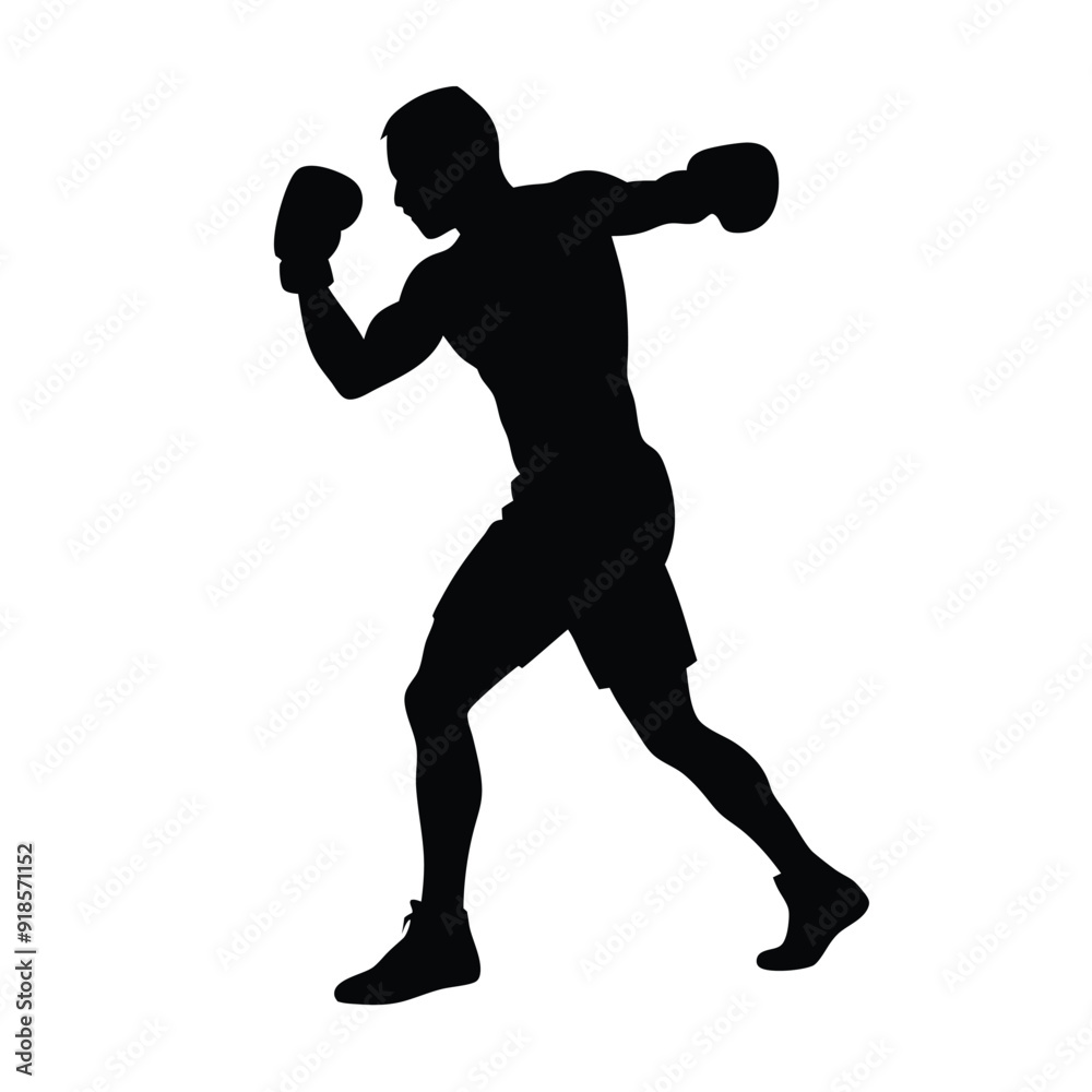 a male boxing player in isolation on a white background in a vector format a male boxing player in isolation on a white background in a vector format