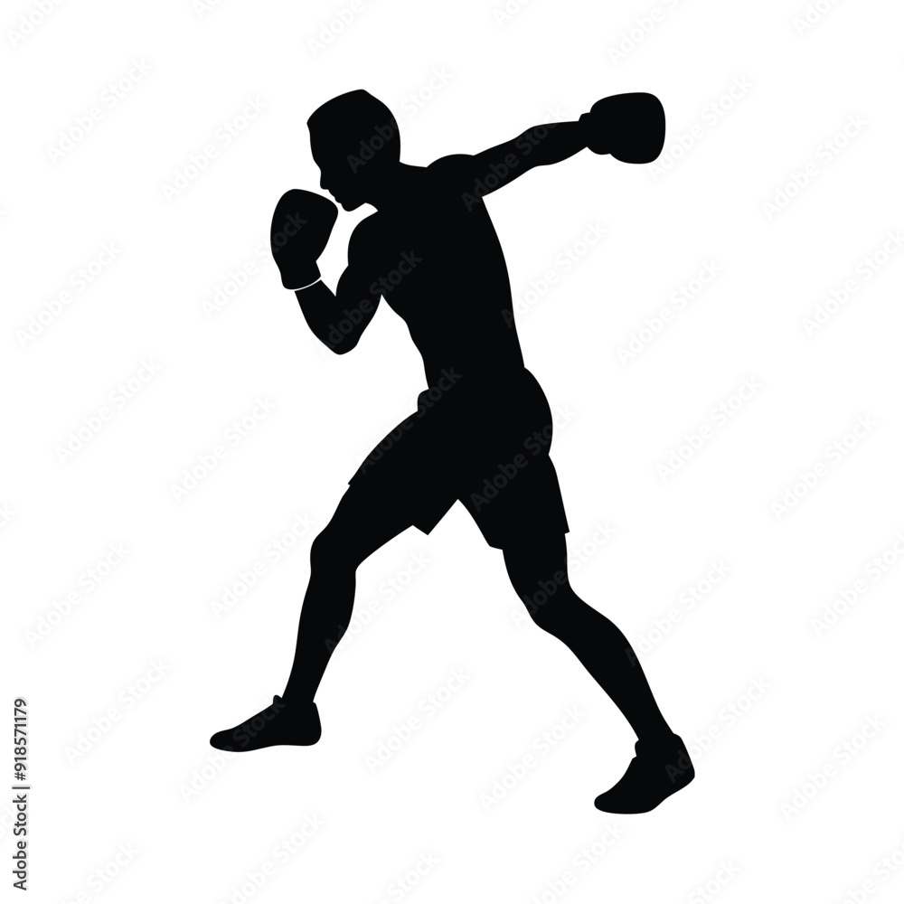 a male boxing player in isolation on a white background in a vector format a male boxing player in isolation on a white background in a vector format