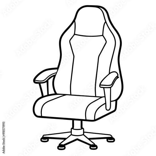 Gaming Chair SVG Design - White Background, Vector Illustration, Logo Icons, Line Art, Cricut & Silhouette Files, Vector Clipart, T-Shirt Graphics