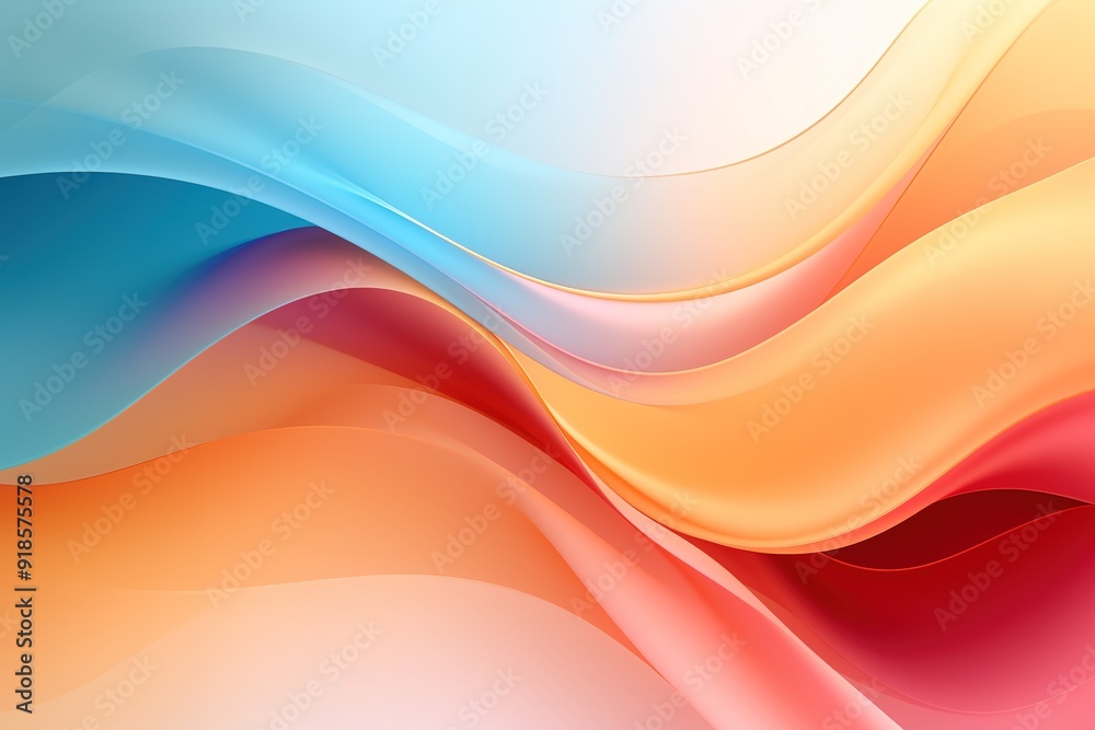 Abstract background with flowing, vibrant blue, red, and orange waves. Abstract background with flowing, vibrant blue, red, and orange waves.