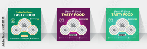 Green organic tasty food social media Instagram post design
