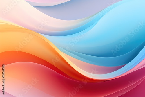 Abstract background with smooth, colorful, flowing waves.
