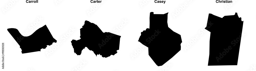 Carroll, Carter, Casey, Christian outline maps Carroll, Carter, Casey, Christian outline maps