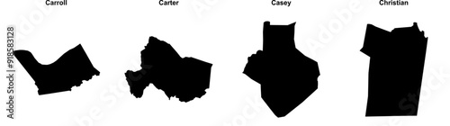 Fotografija Carroll, Carter, Casey, Christian outline maps