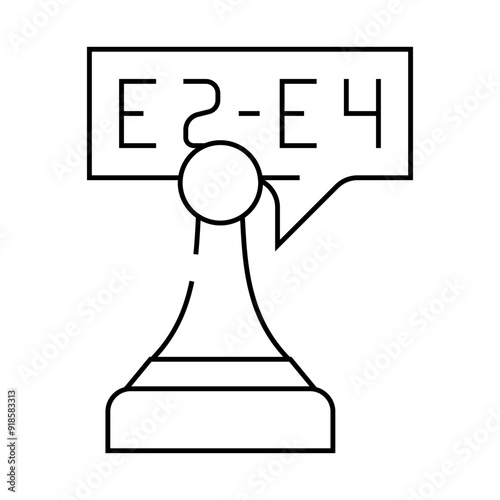 chess kids club line icon vector. chess kids club sign. isolated contour symbol black illustration