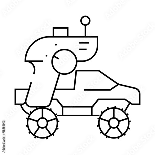 radio controlled car racing line icon vector. radio controlled car racing sign. isolated contour symbol black illustration