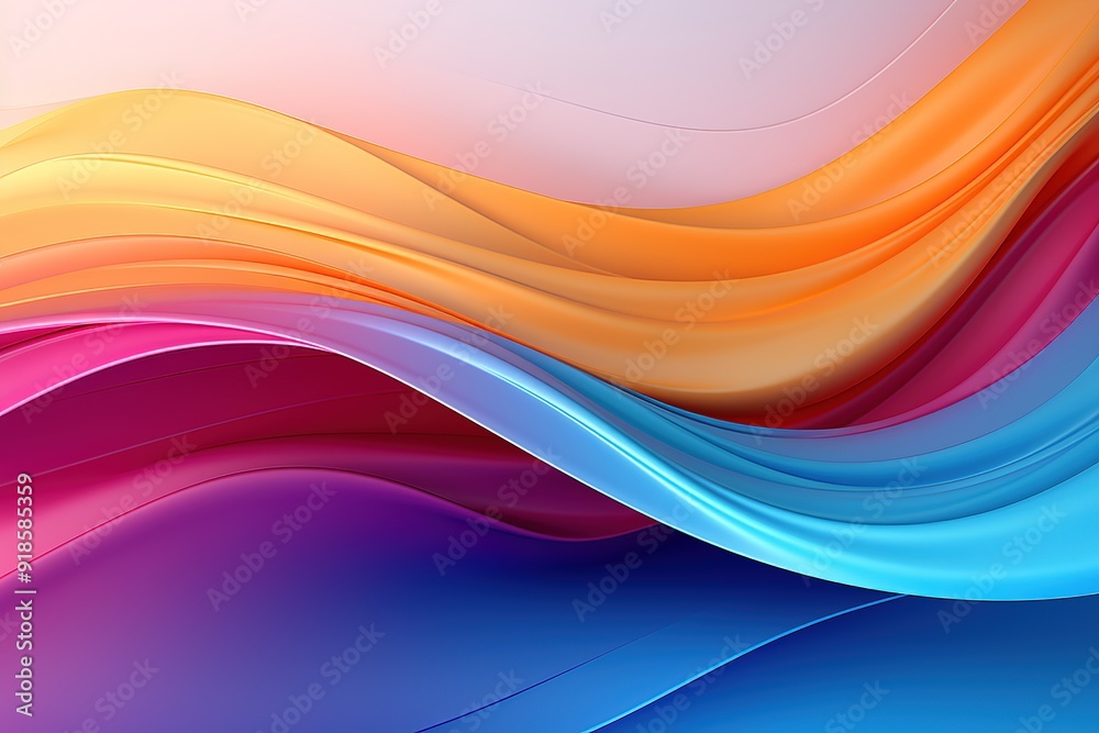 Fototapeta premium Abstract colorful wavy background with soft gradients.