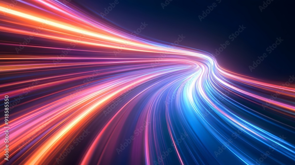 Modern abstract high-speed light effect. Abstract background with curved beams of light. Technology futuristic dynamic motion. Movement pattern for banner or poster design background concept.
Modern abstract high-speed light effect. Abstract background with curved beams of light. Technology futuristic dynamic motion. Movement pattern for banner or poster design background concept.