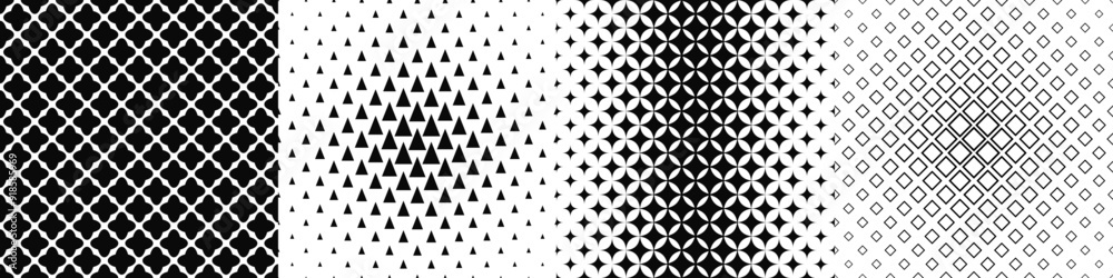 Naklejka premium Black and white pattern collection