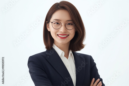 High-quality portrait headshot of a young Asian Chinese businesswoman, professional executive and entrepreneur. Perfect for corporate profiles, business portfolios, and professional networking.