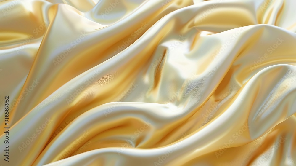 Obraz premium Abstract Smooth Yellow Cloth Material 3D Rendering