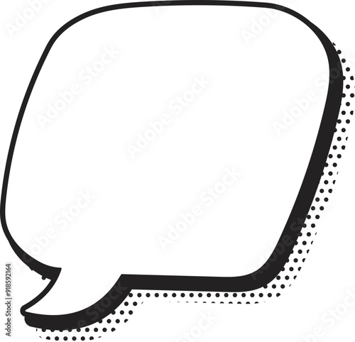 Empty speech bubble template pop art style outline