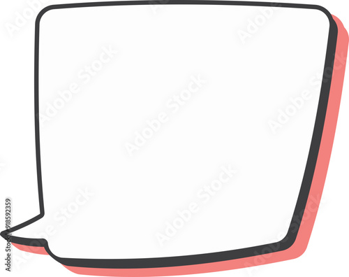 Empty speech bubble template pop art style outline