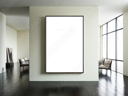 Minimalist Modern Interior with Framed Artwork Mockup