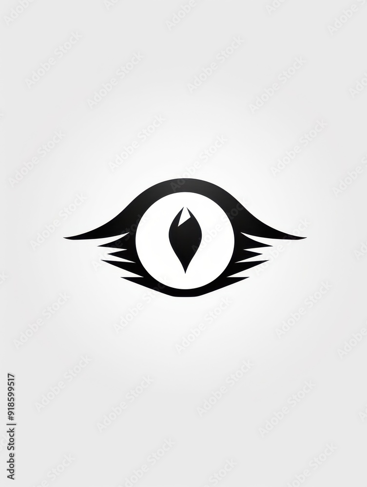 Simple vector icon depicting a wolf eye design Simple vector icon depicting a wolf eye design