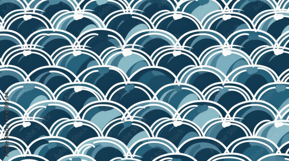 Blue wave pattern with a simple graphic design Blue wave pattern with a simple graphic design
