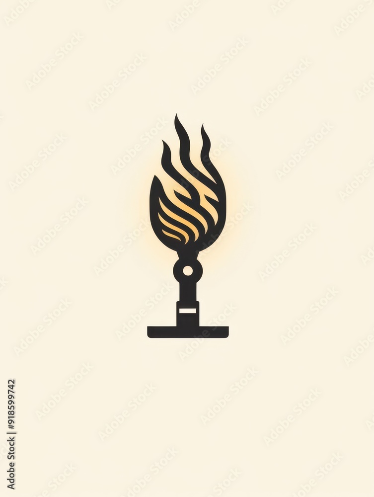 Minimalistic microphone and flame logo design Minimalistic microphone and flame logo design
