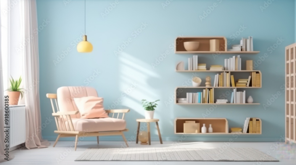 Fototapeta premium Bright and inviting psychologist's studio with wooden decor