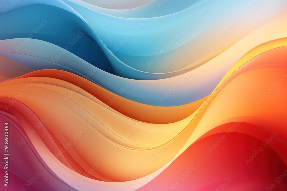 Abstract background with vibrant wavy lines in blue, orange and red colors. Abstract background with vibrant wavy lines in blue, orange and red colors.