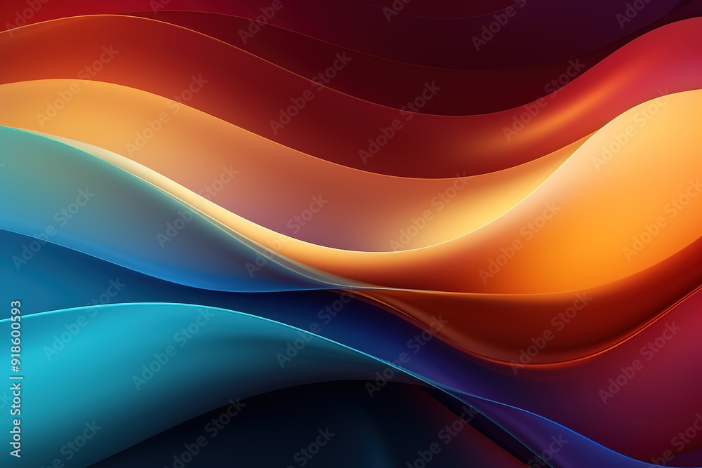 Abstract background with vibrant wavy lines in blue, orange, and red. Abstract background with vibrant wavy lines in blue, orange, and red.