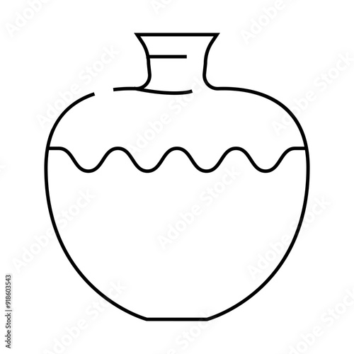 earthenware clay crockery line icon vector. earthenware clay crockery sign. isolated contour symbol black illustration