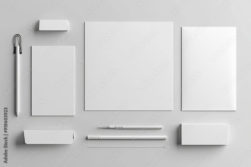 Realistic blank stationery set mockup isolated created with generative ai Realistic blank stationery set mockup isolated created with generative ai