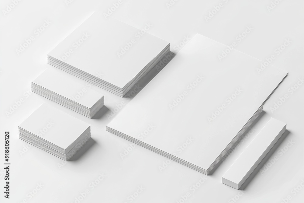 Realistic blank stationery set mockup isolated created with generative ai Realistic blank stationery set mockup isolated created with generative ai