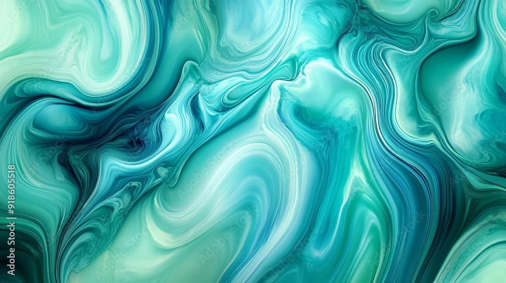 Obraz premium Swirling Blue Abstract Background - Fluid Design
