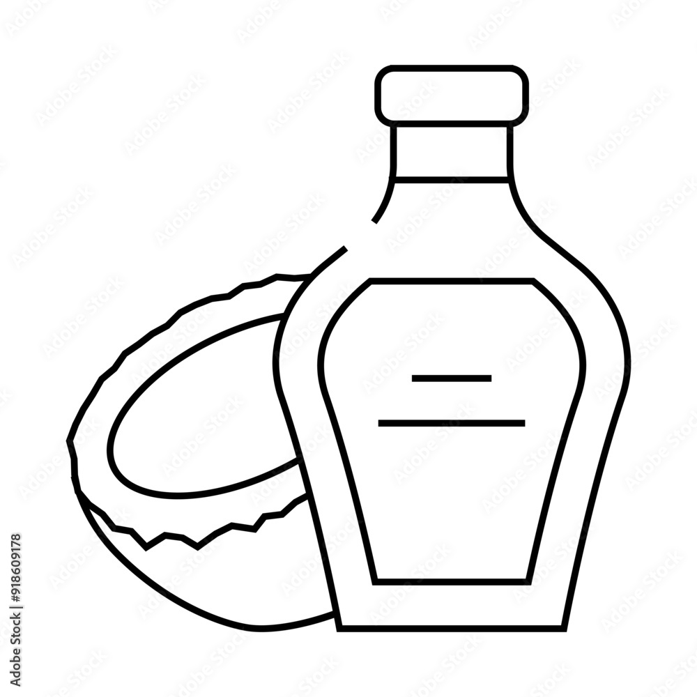syrup coconut tropical line icon vector. syrup coconut tropical sign. isolated contour symbol black illustration