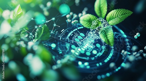 Botanical Elements & Futuristic Design: Medical Infographic