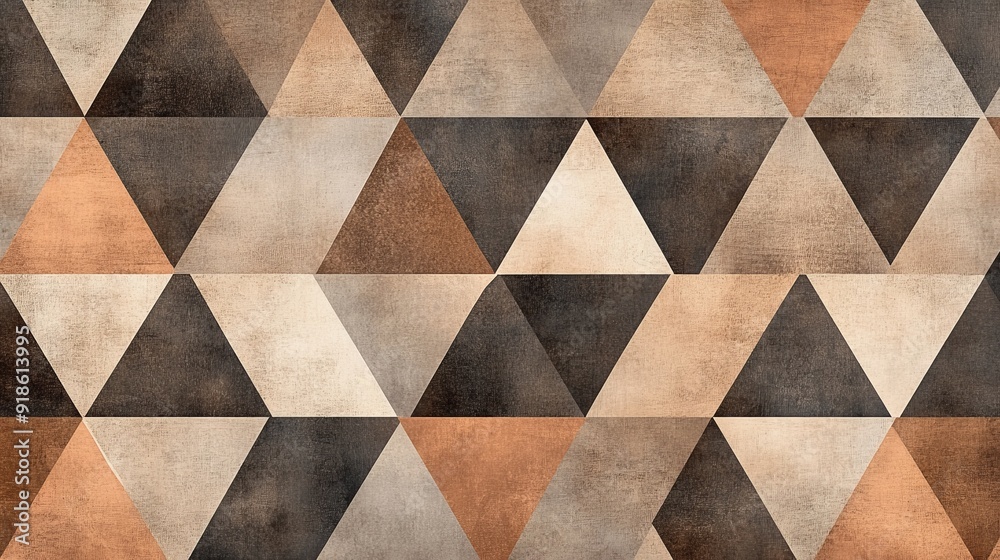 Simple Repeating Triangle Pattern in Muted Earth Tones - Abstract Background Simple Repeating Triangle Pattern in Muted Earth Tones - Abstract Background