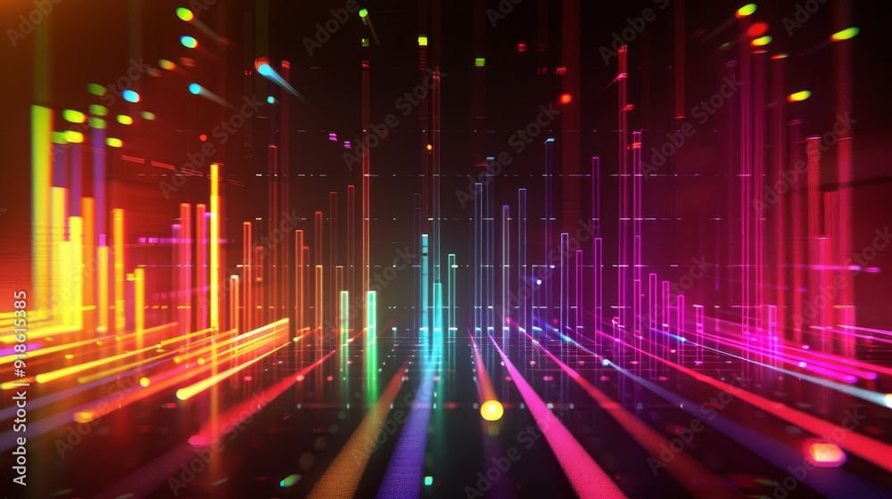 Glowing Data Streams Futuristic Neon Visualization for Tech Innovation Glowing Data Streams Futuristic Neon Visualization for Tech Innovation