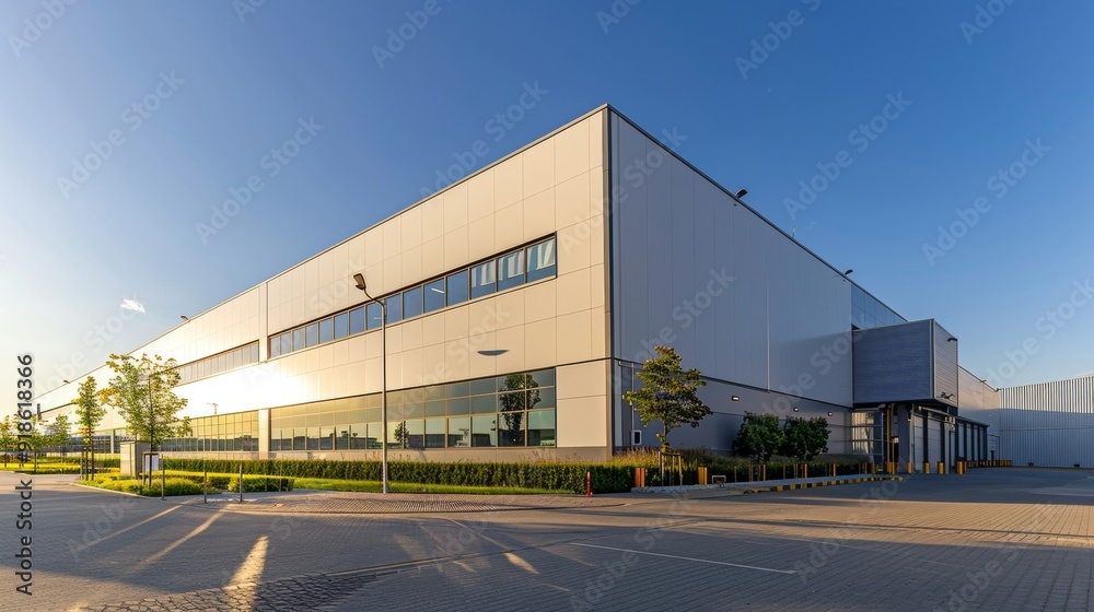 Modern Industrial Marvel Captivating Distribution Facility with HighTech Design and Spacious Layout