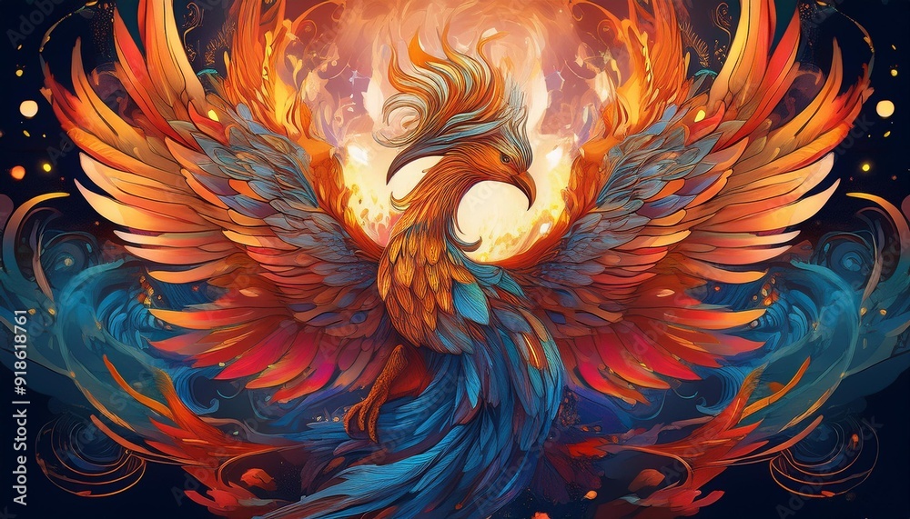 Mythical Creature phoenix with detailed, imaginative designs Mythical Creature phoenix with detailed, imaginative designs