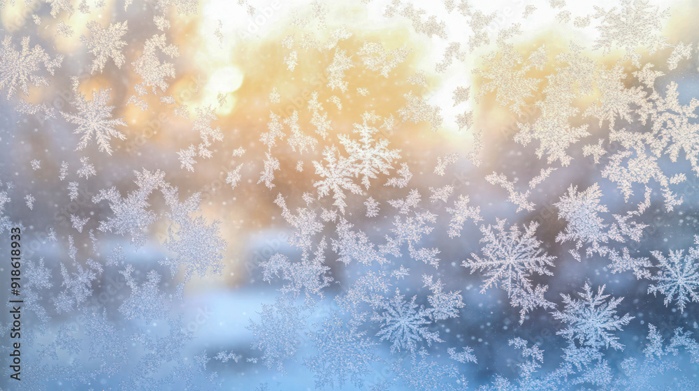 A window with snowflakes on it A window with snowflakes on it