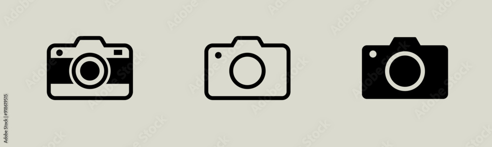 Camera icon set 3 minimal flat camera icons photo snapshot capture photograph shutter flash digital app modern minimalist symbol outline vector graphic icon flat style Camera icon set 3 minimal flat camera icons photo snapshot capture photograph shutter flash digital app modern minimalist symbol outline vector graphic icon flat style