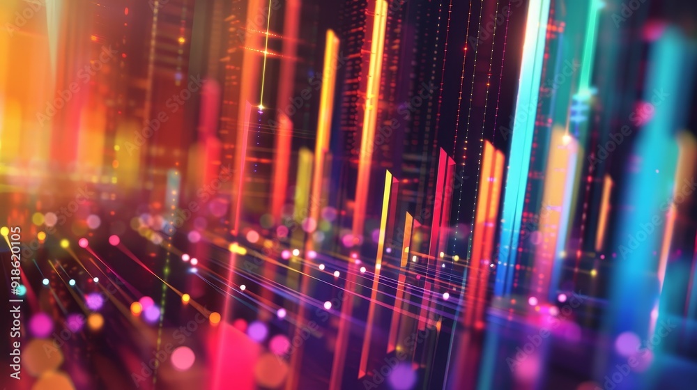 Digital Cosmos Vibrant Data Visualization in Technicolor Hues Digital Cosmos Vibrant Data Visualization in Technicolor Hues
