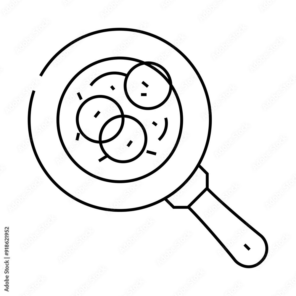 fried onion line icon vector. fried onion sign. isolated contour symbol black illustration