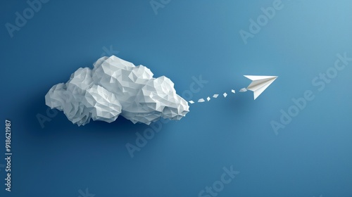 Skyward Soar 3D Paper Airplane Symbolizing Swift Modern Communication