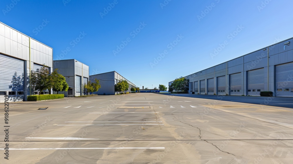 Industrial Majesty Vast Warehouse Complex Under Brilliant Sky Industrial Majesty Vast Warehouse Complex Under Brilliant Sky
