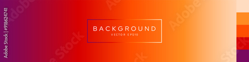 Sunset orange gradient banner background transition style with palettes vector design