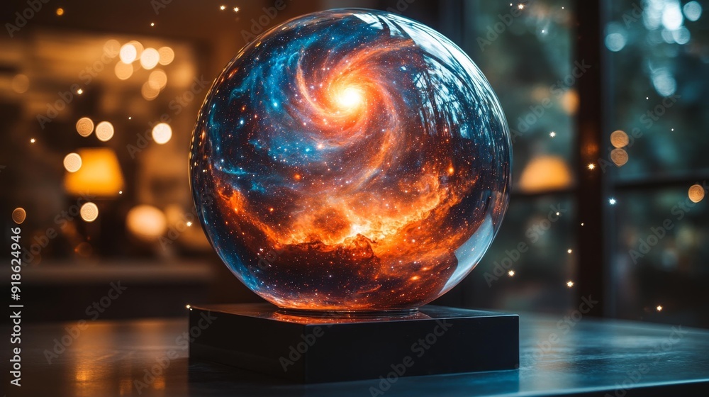 Galaxy in a glass sphere - generative ai Galaxy in a glass sphere - generative ai