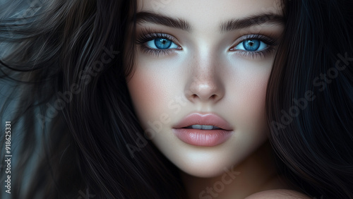 Breathtaking Beauty with Sapphire Blue Eyes